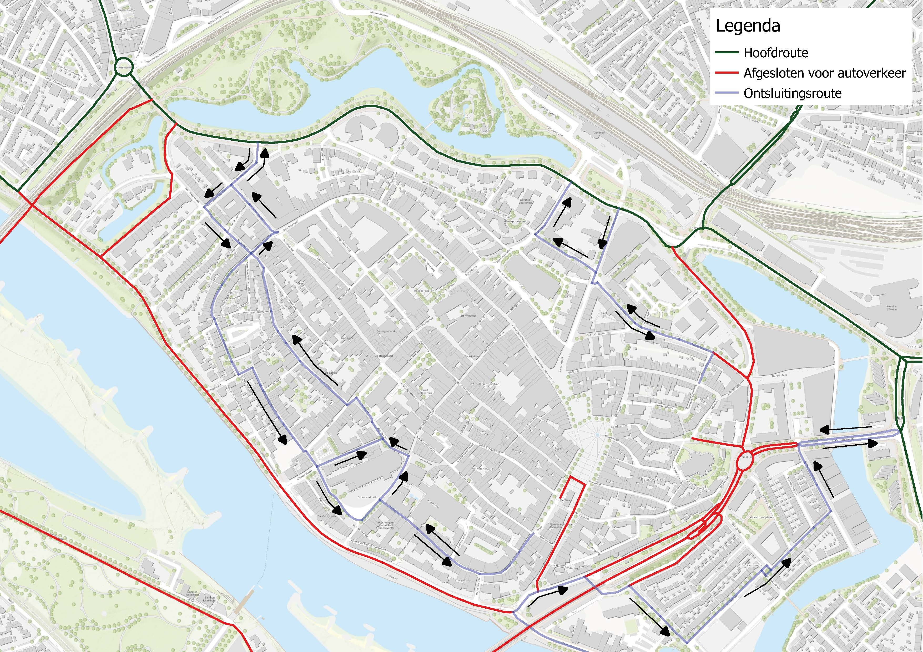 Ontlsuitingsroute binnenstad IJsselloop 2023
